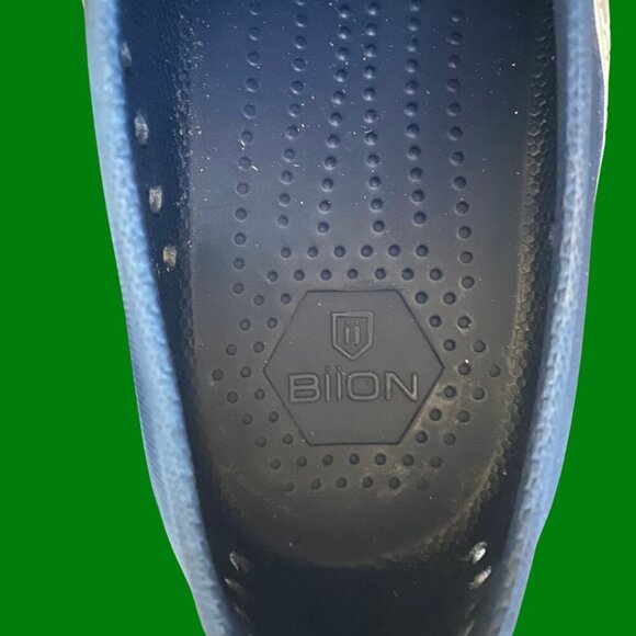 Biion Wingtip Golf Shoes - Blue & White Rubber Brogues (Size 12) - Picture 7 of 7